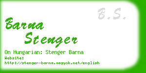 barna stenger business card